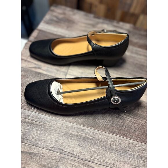 Black Mary Jane Low Heel Dress Shoes – Size 40 - Picture 1 of 4